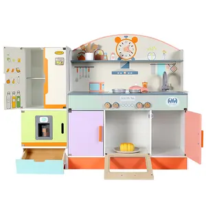 New Big Holz spielzeug Kind Baby Kinder Küchen schrank Set Pretend Play Set Holz spielzeug für Mädchen Junge Kinder Home Cooking