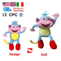 Jouet en peluche de logo personnalisé OEM singe en peluche personnalisé animal en peluche avec t-shirt de marque pour les cadeaux promotionnels et les mascottes de personnage