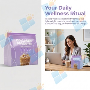 Polvere di tè al latte con collagene, probiotici e multivitamine, formula personalizzata OEM/ODM, per la salute dell'intestino e il supporto di pelle, capelli e unghie. - Product Image 4