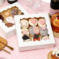 Boîte à dessert en papier écologique avec couvercle transparent pour emballage cadeau de tranches de gâteau, biscuits et chocolats, vente en gros