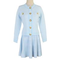 Tenues en tricot pour femmes, pull à manches longues et jupes, ensemble 2 pièces