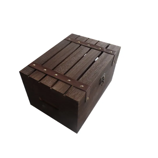 Caja de almacenamiento de madera Vintage con tapa, cajas de madera personalizadas, cofre, fabricante de botellas de vino/cajas de fruta, organizador de juguetes, proveedor