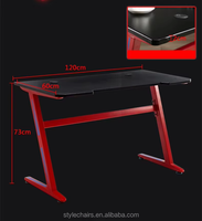 LED RGB en forma de Z textura de fibra de carbono ajustable PC ordenador Mesa Gaming PC Escritorio
