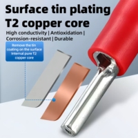 CNXI CE Aprobado Industrial Grado T2 Terminales de cobre Conexiones PVC Aislado Alambre estañado Pin de crimpado rápido Terminales eléctricos