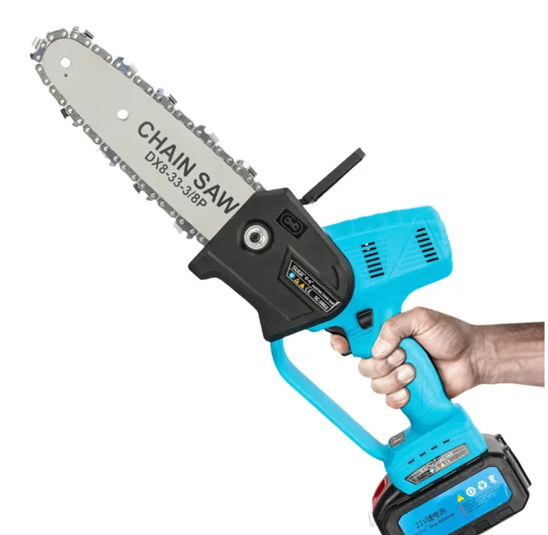 Mini Chainsaw không dây điện Chain Saw khóa an toàn cầm tay nhỏ Chainsaw cho gỗ cắt cây cắt tỉa