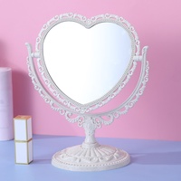 Miroir de coiffeuse double en plastique de style rétro européen, miroir de maquillage style princesse, populaire sur internet