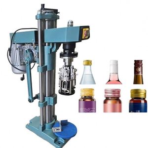 Machine de capsulage semi-automatique électrique pour bouteilles en verre et plastique, avec bouchons en aluminium pour whisky, pour le verrouillage et l'étanchéité des bouchons en aluminium sur table - Product Image 1
