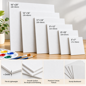 Paneles de Lienzo en Blanco de Tamaño Personalizado al por Mayor Directo de Fábrica para Fiestas de Pintura y Degustación y Talleres de Pintura Acrílica - Product Image 4