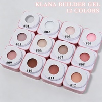 KLANA Gel de construction multifonction nude, gel à ongles marque privée disponible, ensemble de gel à ongles anti-casse pour extension 15g 30g 60g