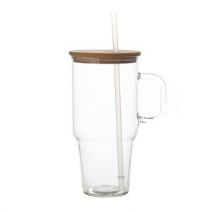 Vaso de Vidrio de 32 oz para Viajeros con Asa y Base de Silicona Antideslizante - Product Image 4