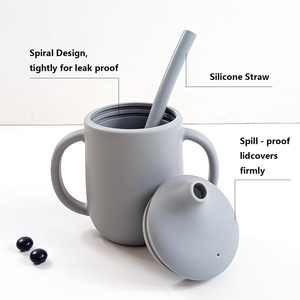 Vaso <span class=keywords><strong>de</strong></span> Agua para Bebés con Pajita, Material Resistente al Calor, Apto para Microondas, Ecológico, con Asa - Product Image 1