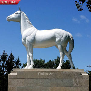 Estatua tallada a mano para exteriores, escultura de caballo de mármol blanco, <span class=keywords><strong>calle</strong></span> de Londres, tamaño real - Product Image 6