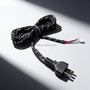 2-poliges EU/US/Thailand-Kabel Netzteil kabel Stromkabel Baumwolle geflochten mit geschlossenem Crimp anschluss für elektrisches Dampf bügeleisen - Product Image 6