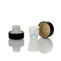 Bouteilles d'alcool GPI 33/400 avec bouchon à vis, fermeture aluminium-plastique et bec verseur en plastique