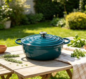 Pentola Olandese in Smalto da 4,32L con Doppio Manico, Antiaderente, Resistente, Casseruola Profonda, Adatta per Induzione e Forno, in Ghisa Smaltata - Product Image 3