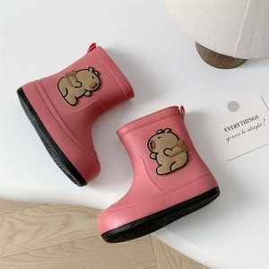 Botas de Lluvia para Niños Capibara, Altura Media, Antideslizantes, Aislantes, para Uso Escolar, Resistentes al Agua, con Cierre de Botones - Product Image 4