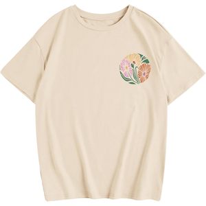 เสื้อยืดลายดอกไม้สำหรับผู้หญิง FOXA ผ้าฝ้าย 100% ระบายอากาศได้ดี ทรงปกติ พิมพ์ลายข้อพระคัมภีร์คริสเตียน บทสดุดี 103:15 - Product Image 4