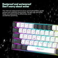 Clavier mécanique de jeu JERTECH JK540 personnalisé, blanc, mini-split, 60 %, avec interrupteurs rouges, filaire, RGB, pour gamers
