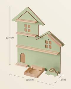 Étagère murale décorative rustique en acier allié et bois <span class=keywords><strong>SONGMICS</strong></span> pour 35 figurines, salons d'enfants, montage facile GKR801C10 - Product Image 3
