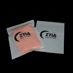 cusotmised clear transparent frosted zipper clothing brand packaging bag plastic custom logo