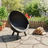 Brasero d'extérieur en fer robuste en forme de boule avec trépied, portable pour patio, jardin, fête, pour brûler du bois et du charbon de bois