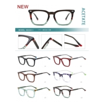 Nouvelle monture optique en acétate, vente en gros, formes multiples, couleurs variées, motifs épissés, monture de lunettes tendance