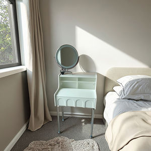 Table de toilette blanche moderne de petite taille tabouret miroir éclairé chaise panneau de bois pour cosmétiques pour <span class=keywords><strong>filles</strong></span> chambre à coucher meubles de maison - Product Image 6