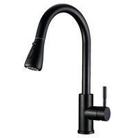 Robinet de cuisine moderne monotrou à économie d'eau de haute qualité, personnalisable, en laiton chromé et acier inoxydable 304, avec poignée extractible