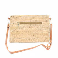 Sac messenger pour femmes liège naturel avec sangle d'impression ethnique cuir végan fermeture à bouton OEM logo personnalisé