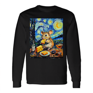 Camiseta de manga larga con estampado de noche estrellada estilo Van Gogh de Cute Mouse Rat - Product Image 2