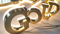 Panneaux LED pour réception commerciale Bureau à lettres lumineux avec logo en métal sur la façade d'un magasin Custom Shop Signalisation 3D rétroéclairée