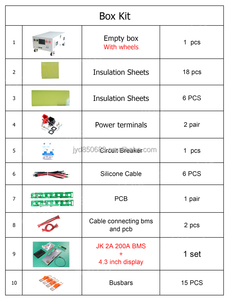 Tùy chỉnh 16pcs 48V 280ah 304ah Pin LiFePO4 BMS JK 200A tự làm 48V Hộp pin Kit - Product Image 6