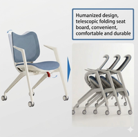 Chaise de conférence au design moderne et confortable avec base en acier, chaise de bureau mobile pour l'étude et les discussions, chaise d'étude