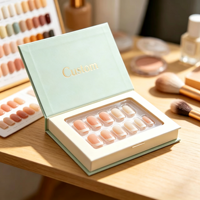Boîte rigide cadeau vert clair personnalisée pour faux ongles, emballage cosmétique pour faux ongles