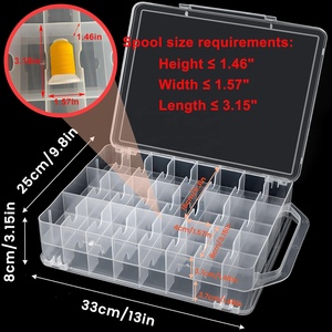 Boîtes de <span class=keywords><strong>rangement</strong></span> rectangulaires en plastique double face pour <span class=keywords><strong>couture</strong></span>, 2x46 compartiments, transparentes, pour aiguilles et petits travaux manuels - Product Image 3