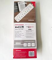 Multiple Power Socket Strip High Quality IEC Standard 13A Multi Plug Socket with 2M 3M Extension Cord for Computer TV