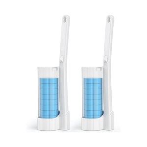 แปรงขัดห้องน้ำแบบติดผนังพร้อมรีฟิล 15 ชิ้น แปรงขัดห้องน้ำแบบใช้แล้วทิ้งด้ามยาวพร้อมชุดที่วางสำหรับห้องน้ำ - Product Image 1