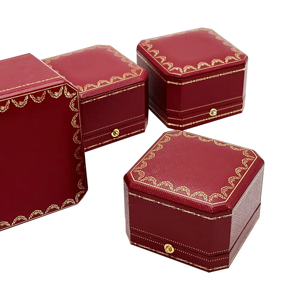 Pacchetto di gioielli all'ingrosso scatola di gioielli personalizzata scatola di gioielli in pelle PU braccialetto di lusso collana orecchini anello scatola di imballaggio scatola di gioielli