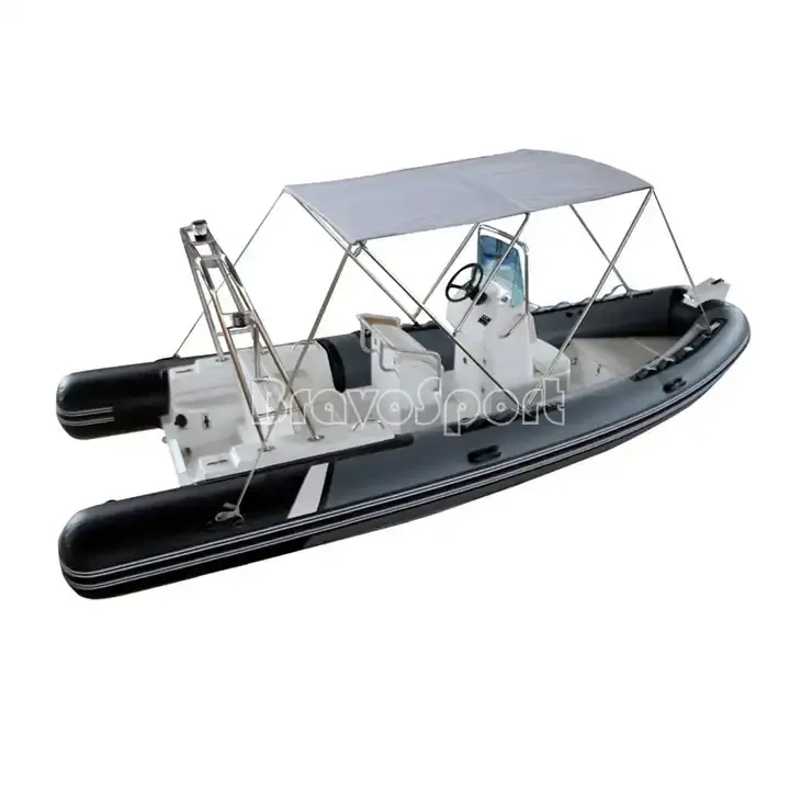 CE fiberglass 5.8m hypalon rib boat with engine rib 580 boat