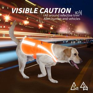 Gilet per cani riflettente ad alta visibilità Premium per razze medie e grandi maglioni per animali domestici con campana rimovibile per una caccia sicura - Product Image 4