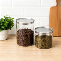 Pot d'emballage transparent en PET avec couvercle facile à décoller, qualité alimentaire, pour aliments secs, bonbons, café