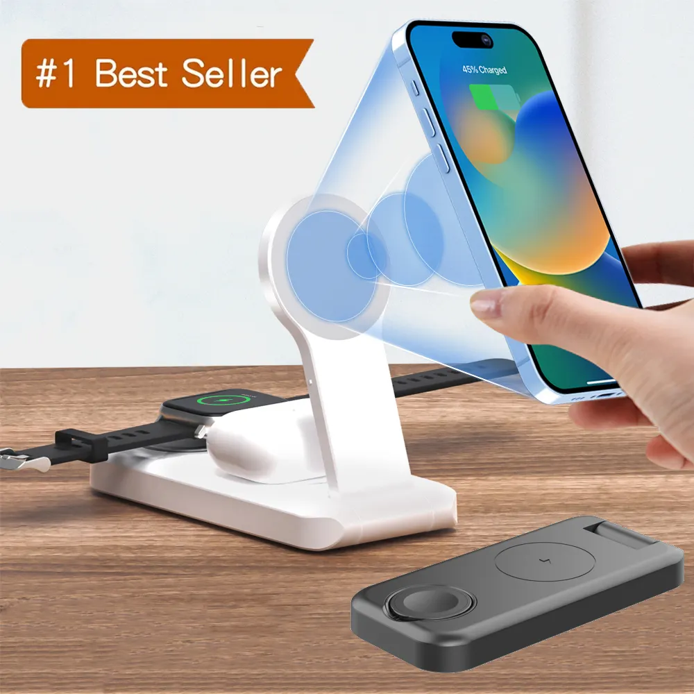 3 In 1 Wireless Charger Multi Devices 15W Fast Wireless Charging Dock Station Desktop Phone Wireless Chargers For IPhone Airpods