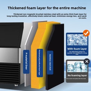 Machine à glaçons automatique Bingyuxue HK-300 pour bars, KTV, cafés, restaurants de fruits de mer, utilisation commerciale, salons de thé, production de glaçons 24h/24 - Product Image 5