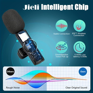 K9 giảm tiếng ồn không dây Lavalier Microphone ve áo không dây mic Micro Tie cho iPhone iPad Android vlog - Product Image 3
