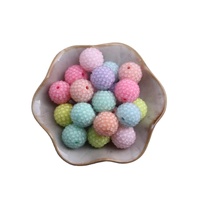 12mm 16mm 20mm Stock Chunky Collier Bijoux Pâques Pastel Couleur Mix Coloré Clair Résine Strass Boule Perle