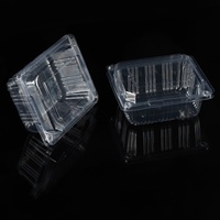 Boîte alimentaire jetable en plastique, boîte à gâteau transparente, contenants à fruits à clapet avec impression estampée
