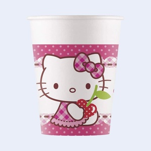 Gobelet jetable en papier cylindrique Hello Kitty, motif dessin animé mignon, 200 ml, pour fêtes, Party Love China - Product Image 3