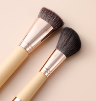 Ensemble de pinceaux de maquillage professionnel Ms.Miau, 13 pièces, pinceaux plats et éventail, fibres synthétiques, manche en bois, maquillage du visage/yeux, eye-liner, usage quotidien