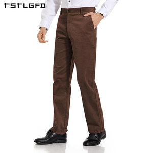 Custom High Quality Vintage <strong>Classic</strong> <strong>Men's</strong> <strong>Corduroy</strong> <strong>Trousers</strong> 100% Organic Cotton Straight Luxury Casual <strong>Corduroy</strong> Pants for <strong>Men</strong> - Product Image 3