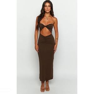 Robe longue blanche florale à col en V sans manches, sexy, en dentelle, à fines bretelles, écologique, tissée, longueur midi – Grande Vente - Product Image 2